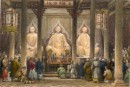 GREAT TEMPLE AT HONAN, CANTON. China, asia, bouddha, engraving,