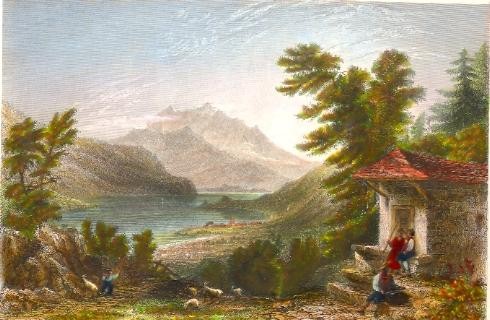 MOUNT PILATUS, FROM THE BRUNIG, Switzerland, engraving, plates