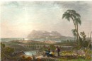 GIBRALTAR FROM ALGEZIRAS, Espagne, Angleterre, gravure ancienne,