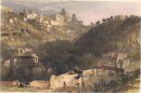 CASTRO GIOVANNI, THE ANCIENT ENNA, Italy, Sicily, old print, eng