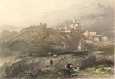 THE TOWN & CONVENT OF PIAZZA, Sicily, italy, old print, engravin