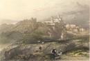 THE TOWN & CONVENT OF PIAZZA, Sicile, Italie, gravure ancienne,