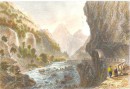 SIMPLON, VAL VEDRO, Switzerland, old print, mountan, engraving,