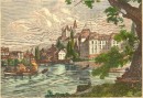 THOUNE, L'AAR, Switzerland, old print, engraving, plate