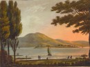 LAGO DI GUARDO, Italy, lake, engraving, old print, plate, lithog