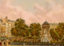 SQUARE DES INNOCENTS, Paris, France, engraving, lithography, old