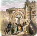 MAROC : TANGER, PORTE DE LA CITADELLE, gravure ancienne, stich,