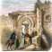 MAROC : TANGER, PORTE DE LA CITADELLE, gravure ancienne, stich,