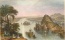 SCENE AT COLGONC ON THE GANGES, Indes, Asie, gravures anciennes,