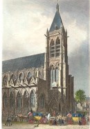 ÉGLISE ST SÉVERIN, France, paris, engraving, church, print, plat