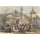 UN MARCHÉ EN TYROL, Austria, osterreich, engraving, plate, print