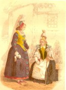 CAUCHOISES (1760) : France, normandie, costumes, gravure, estamp