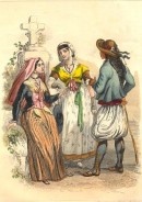 BÉHARNAISE, ARLÉSIENNE, BRETON : Costumes de France, gravure, es