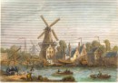 LE PONT ST NICOLAS, HAARLEM : Hollande, Pays-Bas, gravure, estam