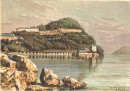 LAC DE COMO, Villa Serbelloni, Italia, engraving, print, plate