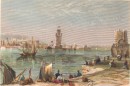 THE NEW HARBOUR AT RHODES, Grèce, Grecia, Griechenland, gravure,