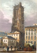 LA TOUR ST JACQUES DE LA BOUCHERIE, Paris, gravure ancienne, est