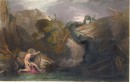 APOLLO KILLING THE PYTHON :  Turner, gravure ancienne, estampe,