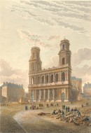 SAINT SULPICE : Paris, église, gravure ancienne, stiche