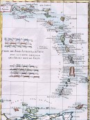 CARTE DES ISLES ANTILLES ou du VENT AVEC LA PARTIE ORIENTALE DES ISLES SOUS LE VENT