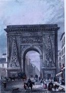 LA PORTE ST DENIS, France, Paris, engraving, print, plates,